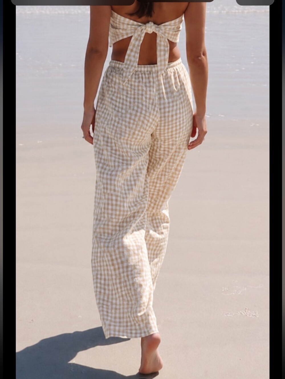 Abercrombie🌻& Fitch Linen Blend Pull On Pant - Yellow Gingham